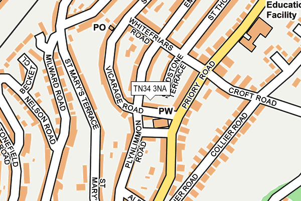 TN34 3NA map - OS OpenMap – Local (Ordnance Survey)
