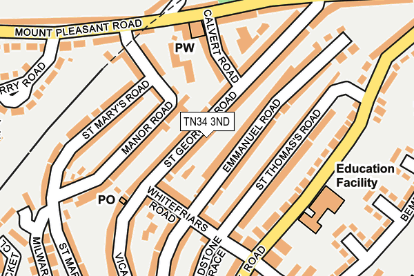 TN34 3ND map - OS OpenMap – Local (Ordnance Survey)