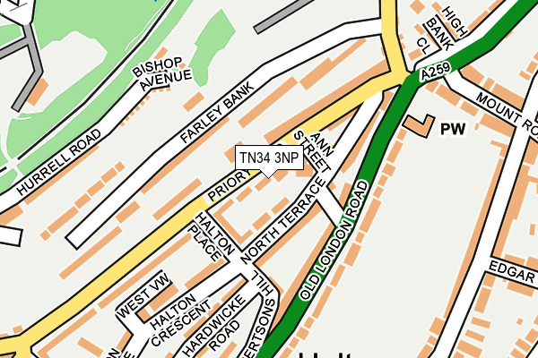 TN34 3NP map - OS OpenMap – Local (Ordnance Survey)