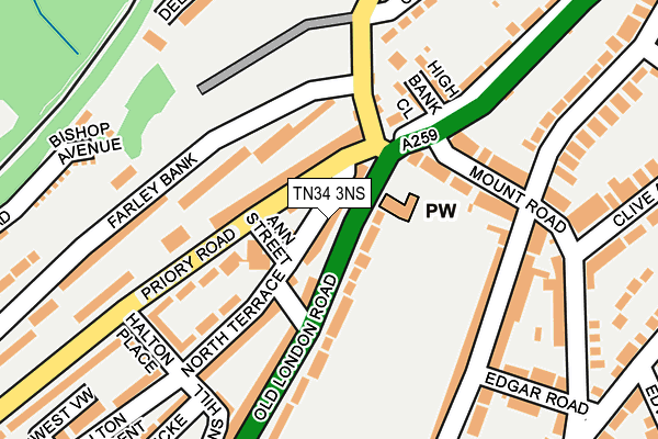TN34 3NS map - OS OpenMap – Local (Ordnance Survey)