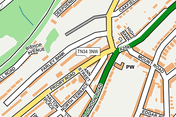 TN34 3NW map - OS OpenMap – Local (Ordnance Survey)
