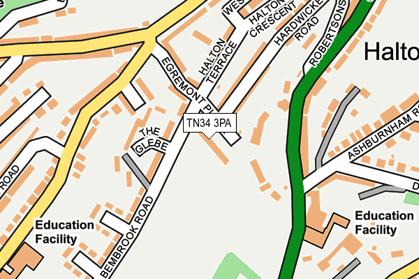 TN34 3PA map - OS OpenMap – Local (Ordnance Survey)