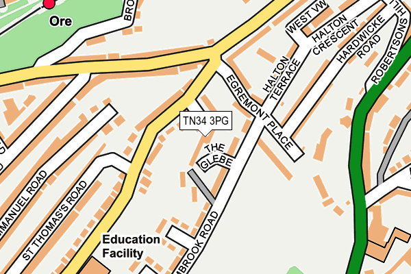 TN34 3PG map - OS OpenMap – Local (Ordnance Survey)