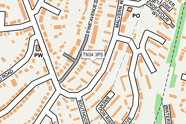 TN34 3PS map - OS OpenMap – Local (Ordnance Survey)