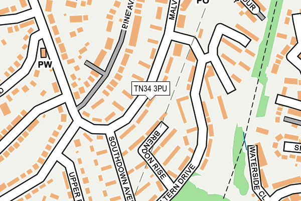 TN34 3PU map - OS OpenMap – Local (Ordnance Survey)