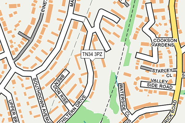 TN34 3PZ map - OS OpenMap – Local (Ordnance Survey)