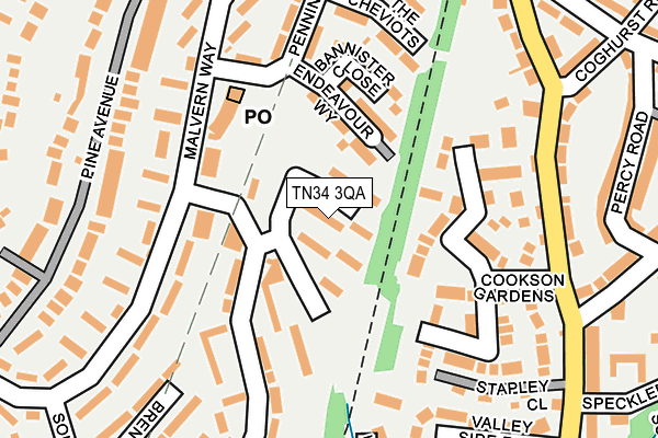 TN34 3QA map - OS OpenMap – Local (Ordnance Survey)