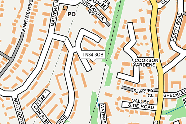 TN34 3QB map - OS OpenMap – Local (Ordnance Survey)