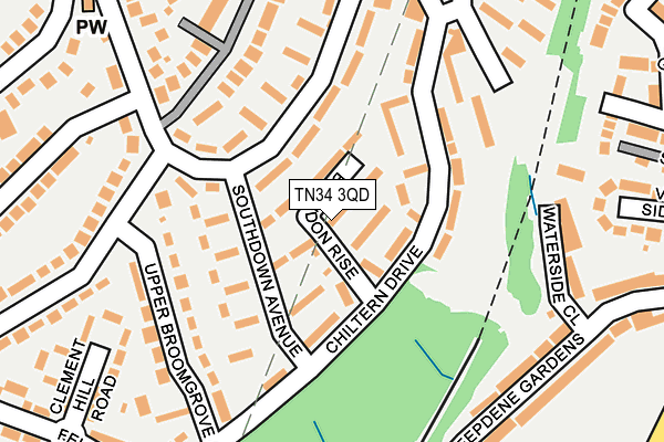 TN34 3QD map - OS OpenMap – Local (Ordnance Survey)