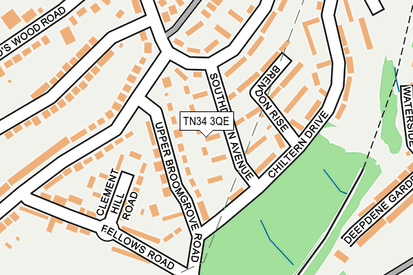 TN34 3QE map - OS OpenMap – Local (Ordnance Survey)