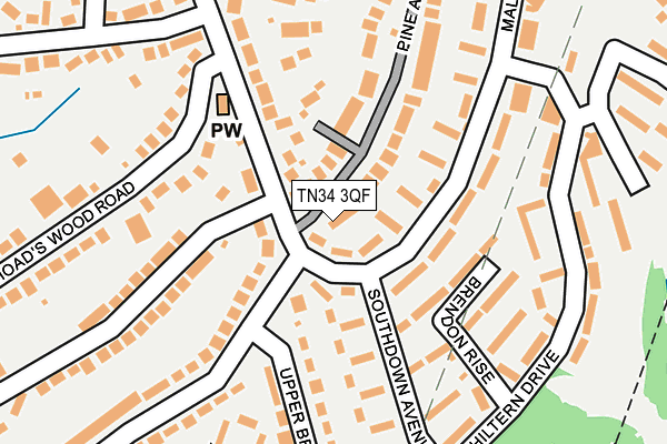 TN34 3QF map - OS OpenMap – Local (Ordnance Survey)