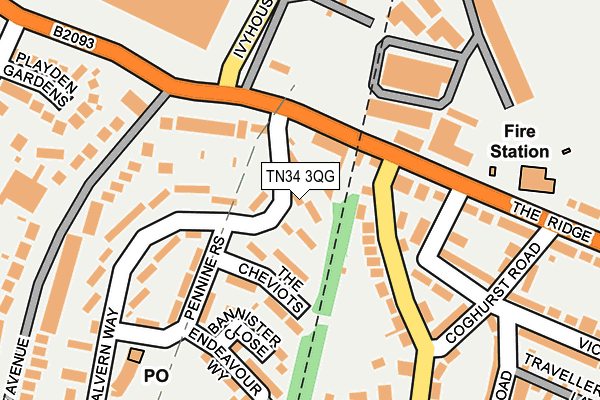 TN34 3QG map - OS OpenMap – Local (Ordnance Survey)