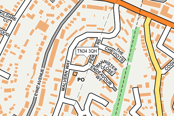 TN34 3QH map - OS OpenMap – Local (Ordnance Survey)