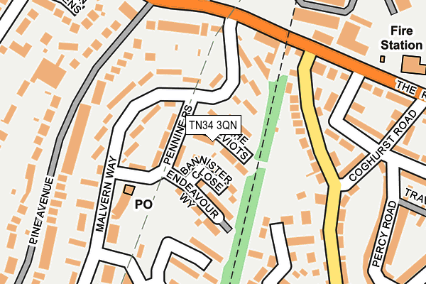 TN34 3QN map - OS OpenMap – Local (Ordnance Survey)