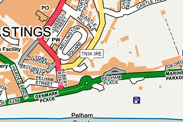 TN34 3RE map - OS OpenMap – Local (Ordnance Survey)