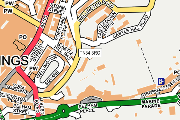TN34 3RG map - OS OpenMap – Local (Ordnance Survey)