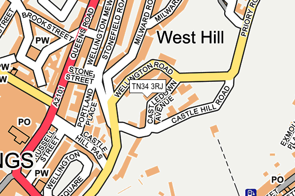 TN34 3RJ map - OS OpenMap – Local (Ordnance Survey)