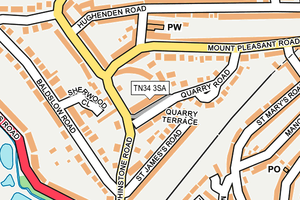 TN34 3SA map - OS OpenMap – Local (Ordnance Survey)
