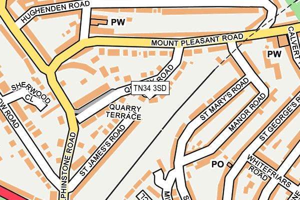 TN34 3SD map - OS OpenMap – Local (Ordnance Survey)