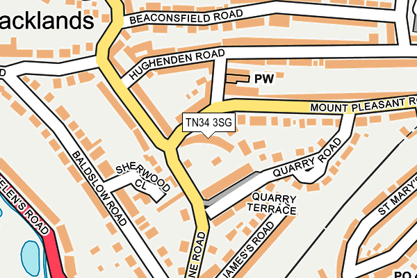 TN34 3SG map - OS OpenMap – Local (Ordnance Survey)