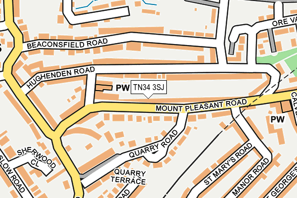 TN34 3SJ map - OS OpenMap – Local (Ordnance Survey)