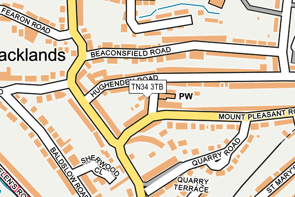 TN34 3TB map - OS OpenMap – Local (Ordnance Survey)