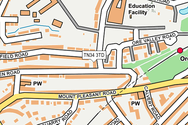 TN34 3TD map - OS OpenMap – Local (Ordnance Survey)