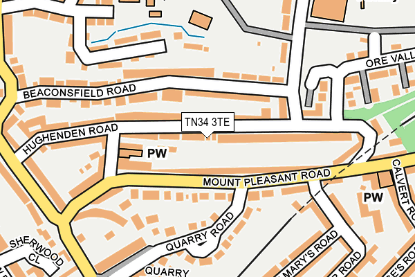 TN34 3TE map - OS OpenMap – Local (Ordnance Survey)