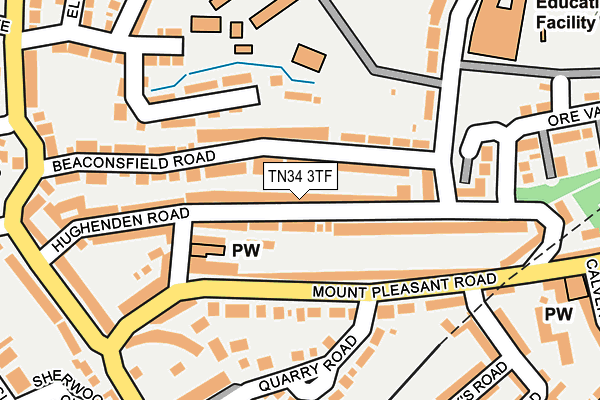 TN34 3TF map - OS OpenMap – Local (Ordnance Survey)