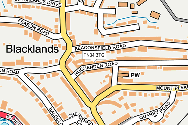 TN34 3TG map - OS OpenMap – Local (Ordnance Survey)