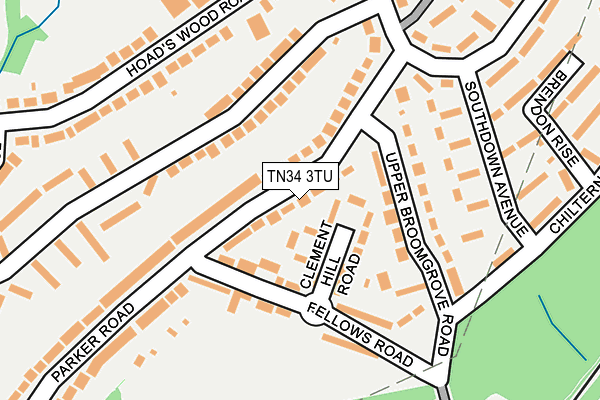 TN34 3TU map - OS OpenMap – Local (Ordnance Survey)