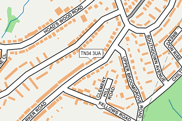 TN34 3UA map - OS OpenMap – Local (Ordnance Survey)