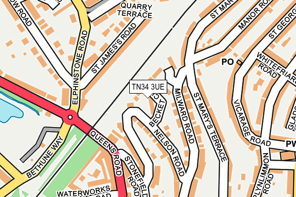 TN34 3UE map - OS OpenMap – Local (Ordnance Survey)