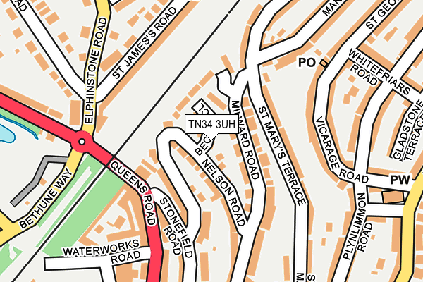 TN34 3UH map - OS OpenMap – Local (Ordnance Survey)