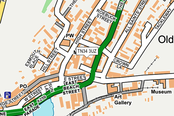 TN34 3UZ map - OS OpenMap – Local (Ordnance Survey)