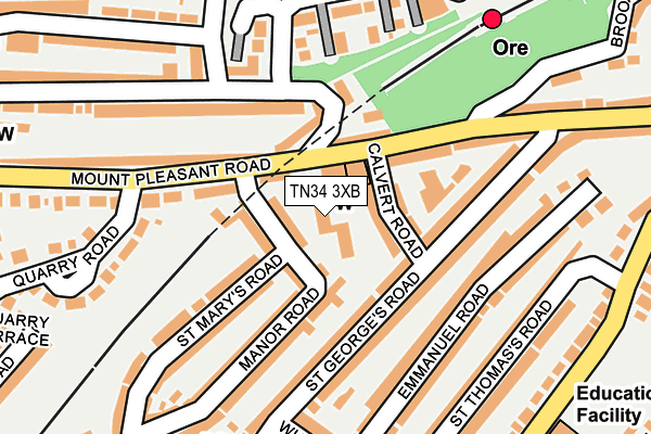 TN34 3XB map - OS OpenMap – Local (Ordnance Survey)