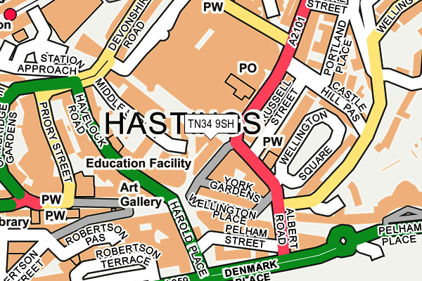 TN34 9SH map - OS OpenMap – Local (Ordnance Survey)