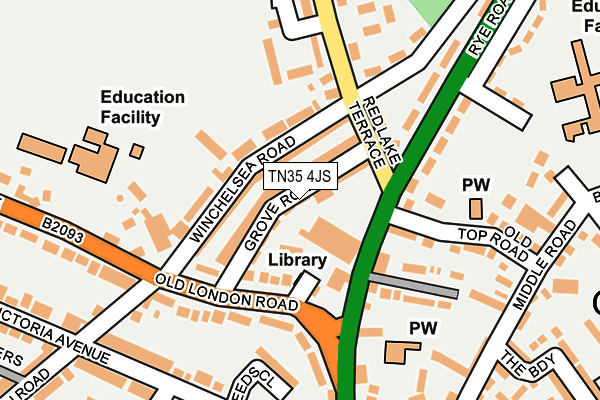 TN35 4JS map - OS OpenMap – Local (Ordnance Survey)