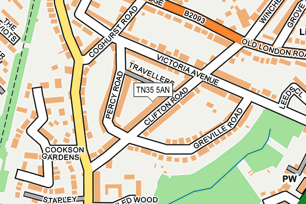 TN35 5AN map - OS OpenMap – Local (Ordnance Survey)