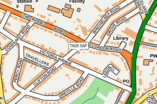 TN35 5AP map - OS OpenMap – Local (Ordnance Survey)