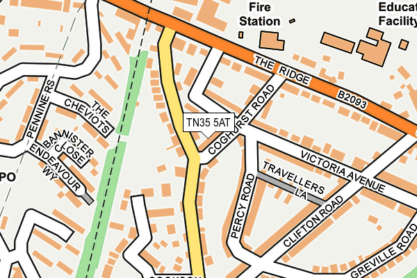 TN35 5AT map - OS OpenMap – Local (Ordnance Survey)