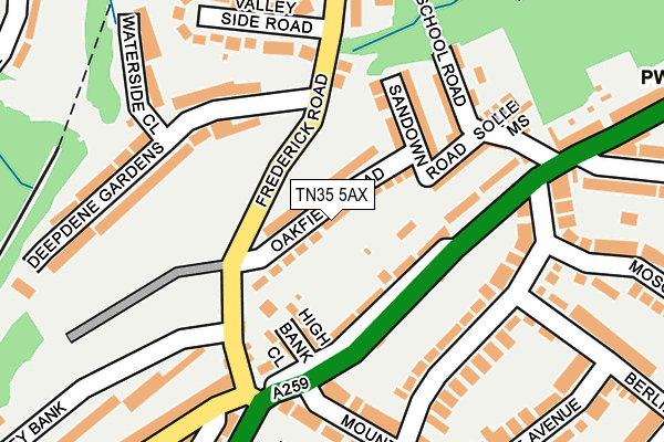 TN35 5AX map - OS OpenMap – Local (Ordnance Survey)