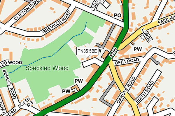 TN35 5BE map - OS OpenMap – Local (Ordnance Survey)