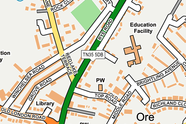 TN35 5DB map - OS OpenMap – Local (Ordnance Survey)