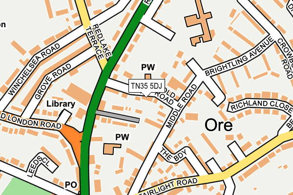 TN35 5DJ map - OS OpenMap – Local (Ordnance Survey)