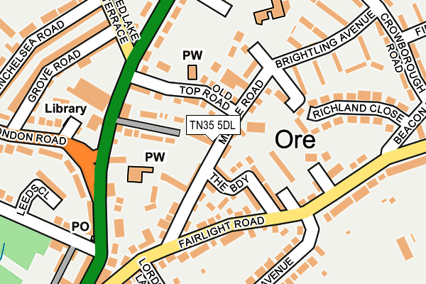 TN35 5DL map - OS OpenMap – Local (Ordnance Survey)