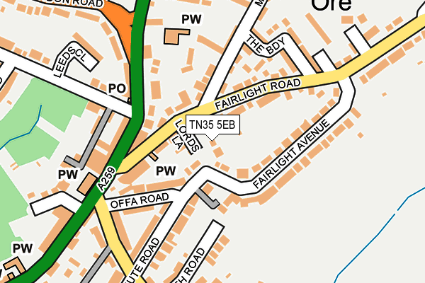 TN35 5EB map - OS OpenMap – Local (Ordnance Survey)