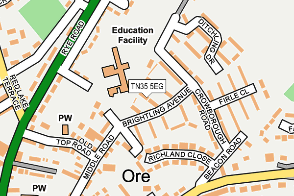 TN35 5EG map - OS OpenMap – Local (Ordnance Survey)