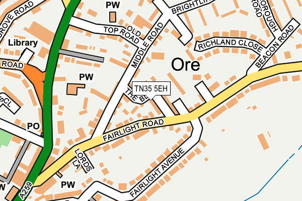 TN35 5EH map - OS OpenMap – Local (Ordnance Survey)