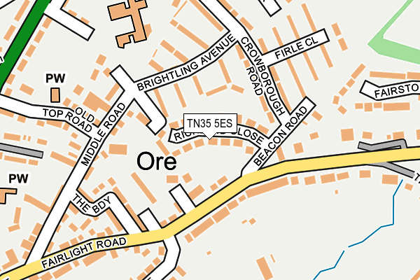 TN35 5ES map - OS OpenMap – Local (Ordnance Survey)